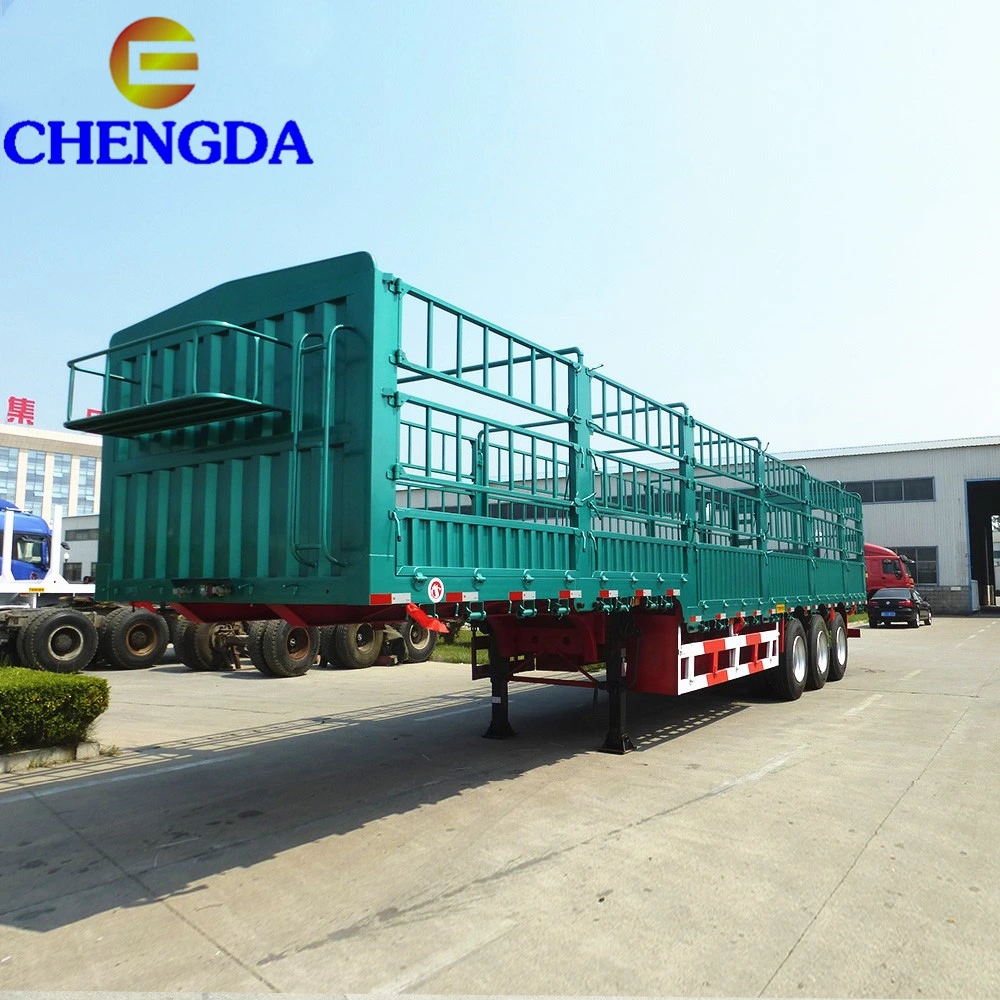 Chengda 45 Ton 3 Axle Fence Stake Cargo Unility Trucks Semi Trailer