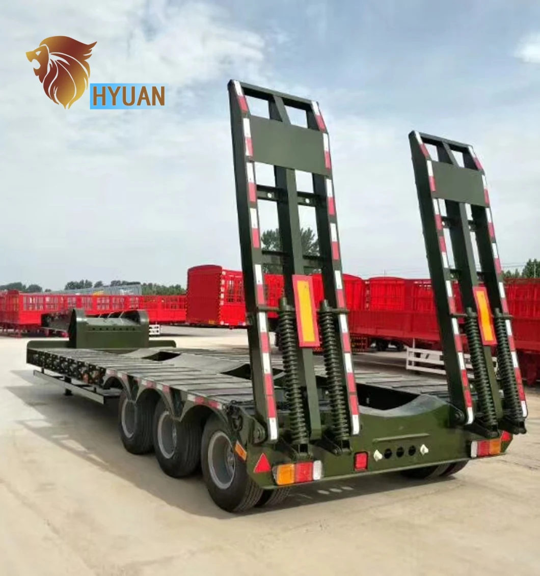 Best Selling Special Low Loader Extendable Flatbed Lowbed Semi Trailer Price