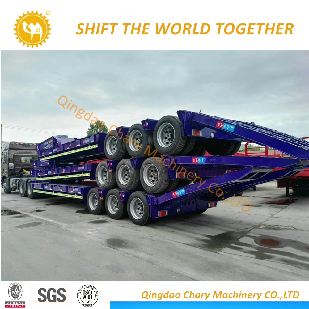 80 Tons Payload 4 Axles Lowbed Trailer Truck /Low Bed Trailer/Semi Trailer