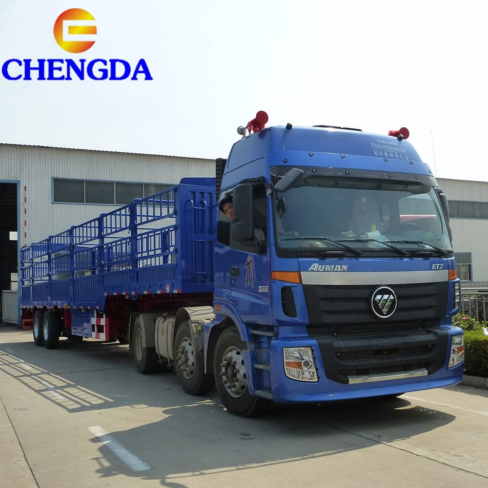 Chengda 45 Ton 3 Axle Fence Stake Cargo Unility Trucks Semi Trailer