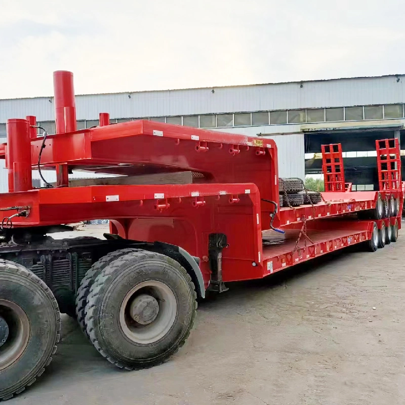 4 Axles Special Transportation Truck Trailer Low Bed Semi Trailer